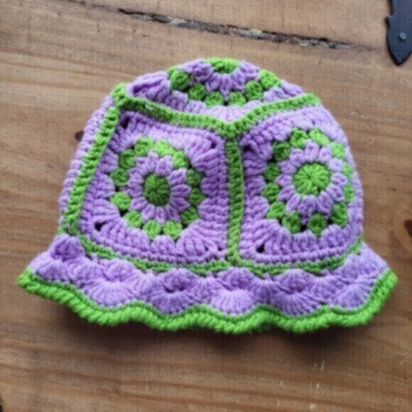 Handmade Crocheted Granny Square  Hat Adult - Picture 8 of 8